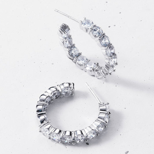 Brilliant Round Hoop Earrings