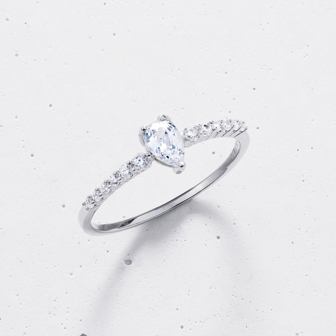 Dew Dainty Pear-cut Ring