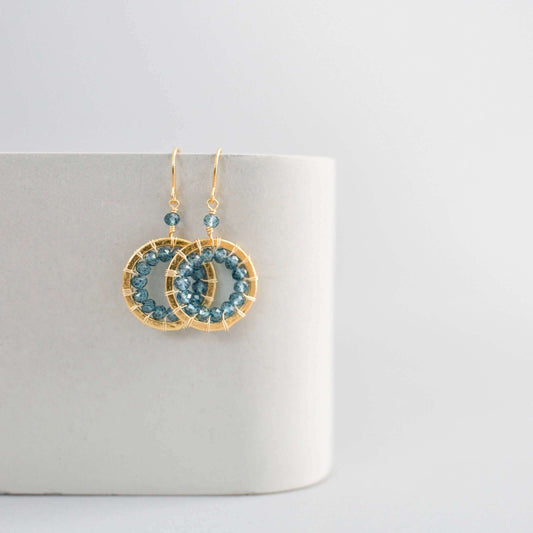 London Blue Quartz Mini Hoop Earrings