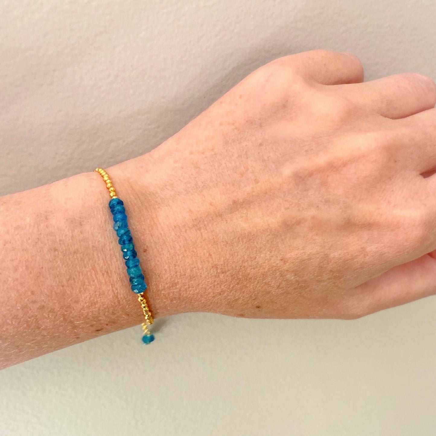 Neon Apatite Adjustable Stacking Bracelet