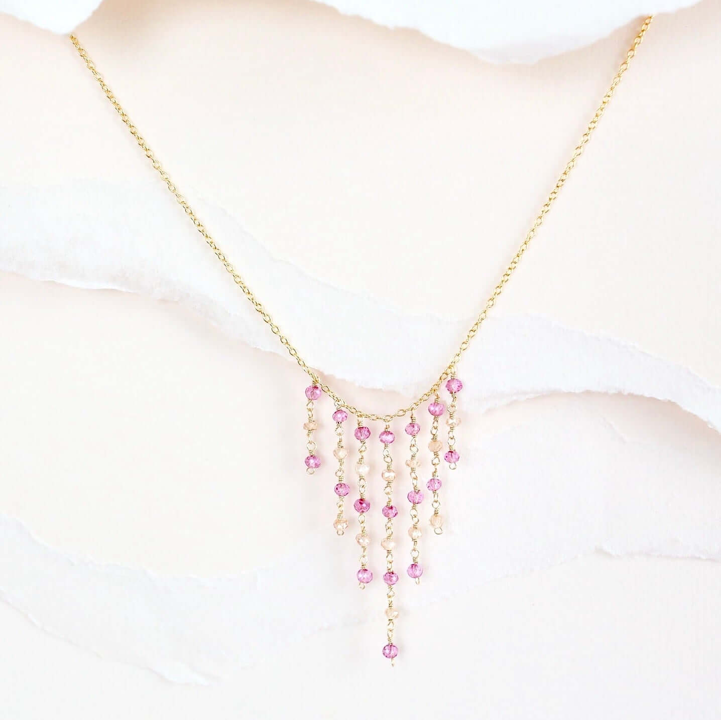 Mini Gemstone Fringe Necklaces