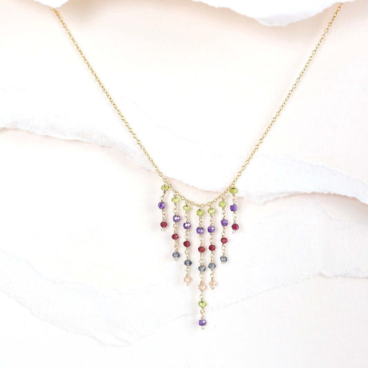 Rainbow Mini Fringe Necklace